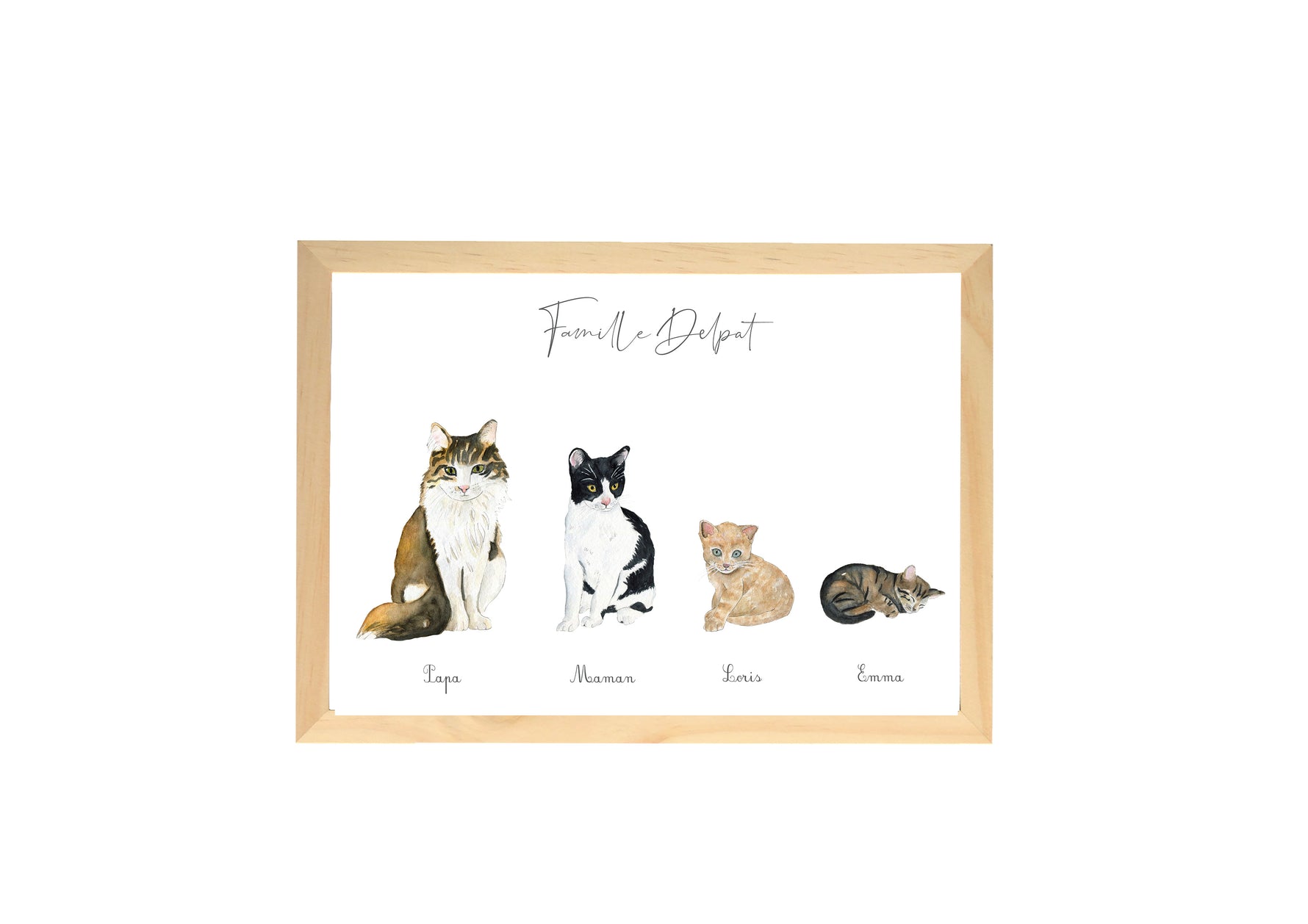 Famille chat personnalisée avec nombre d’enfants au choix