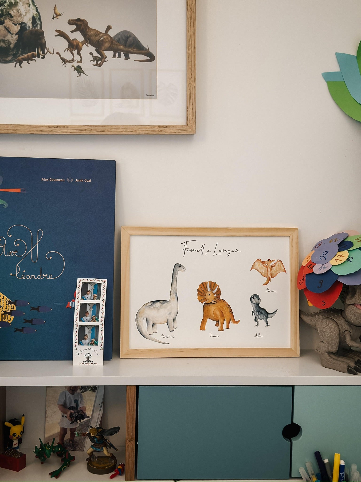 Famille dinosaure personnalisée avec enfants au choix