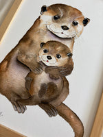 Cadre avec affiche aquarelle Famille Loutre image 4