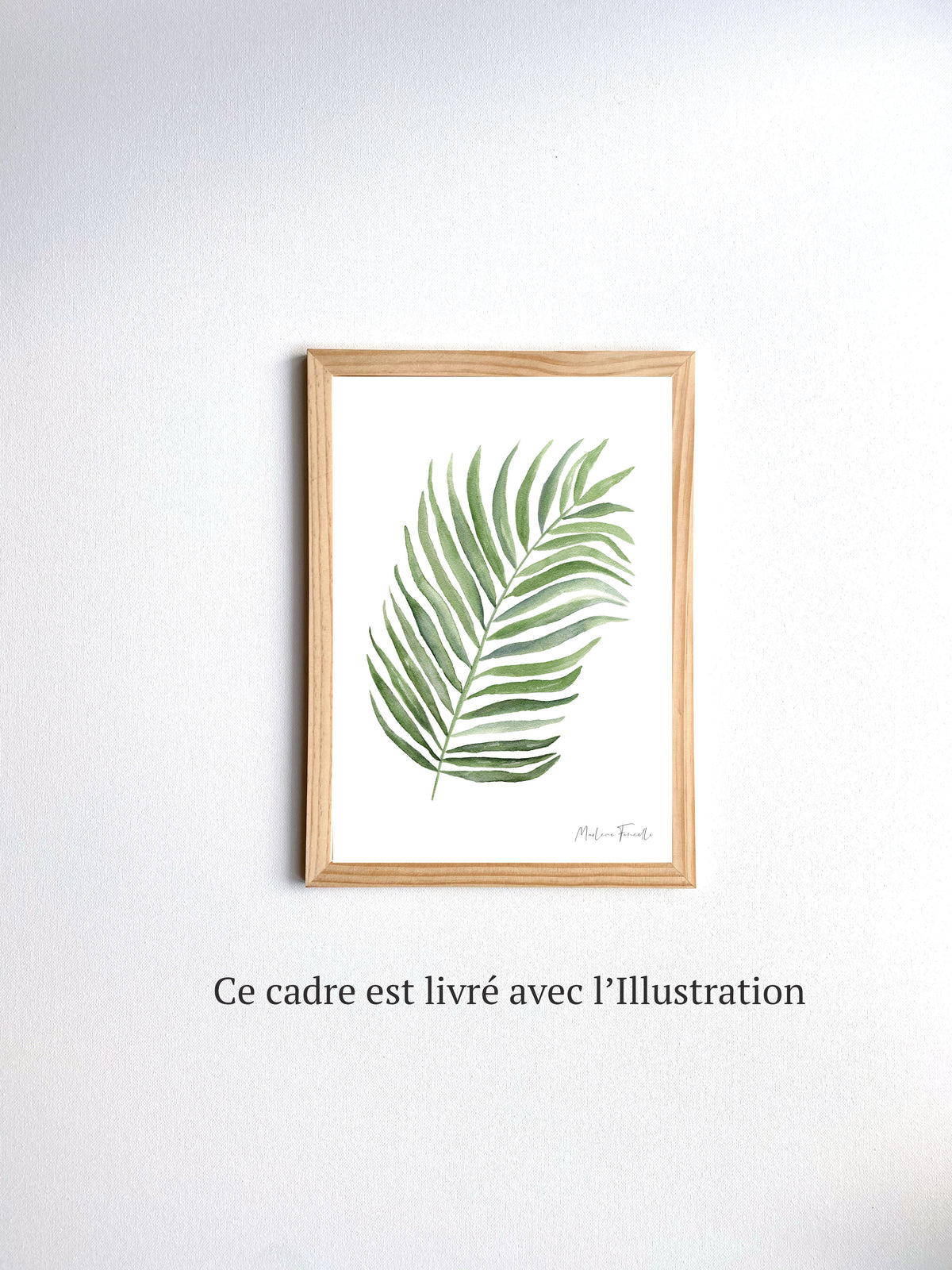 Cadre affiche aquarelle Feuille de Palme image 3