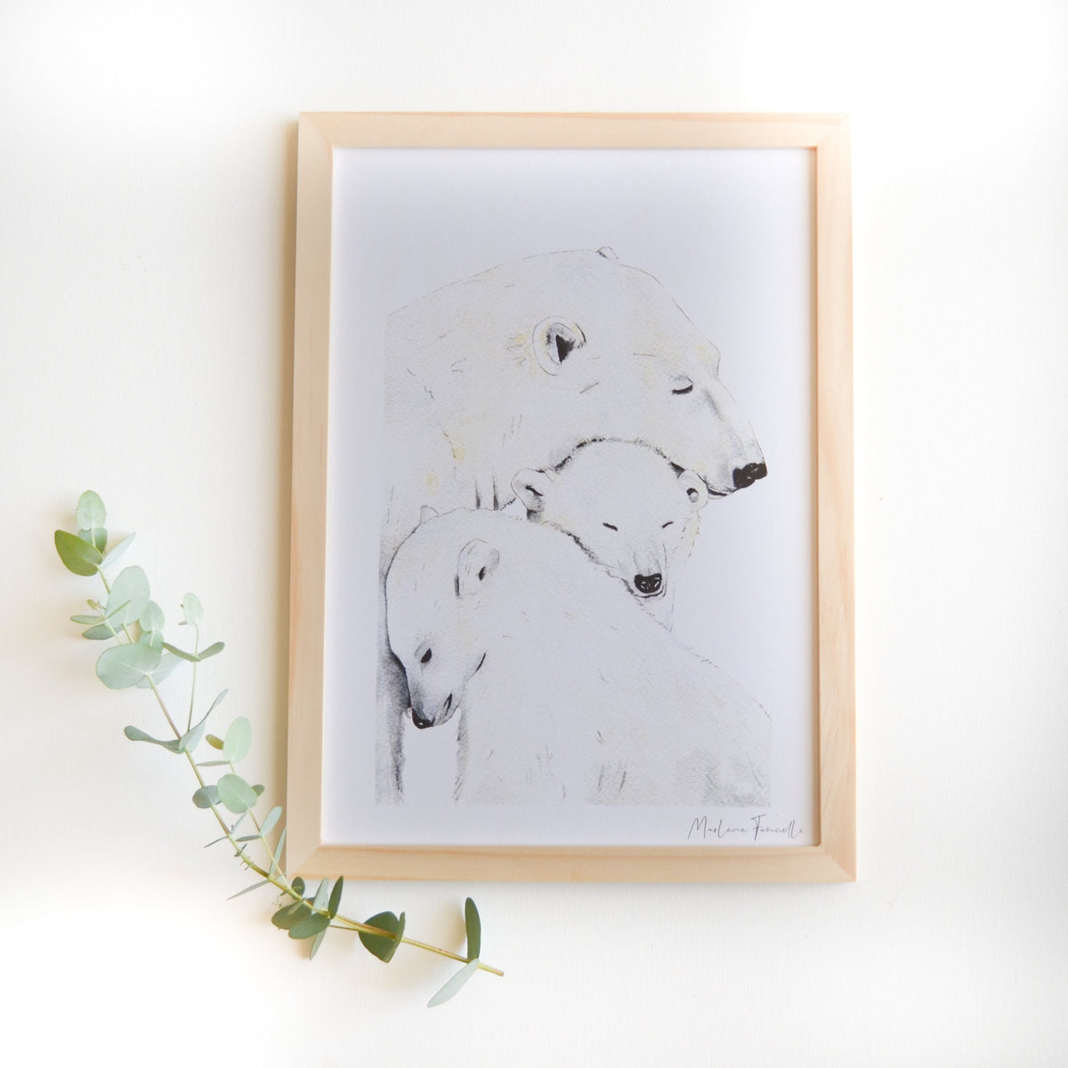 illustration ours polaire famille océan aquarelle