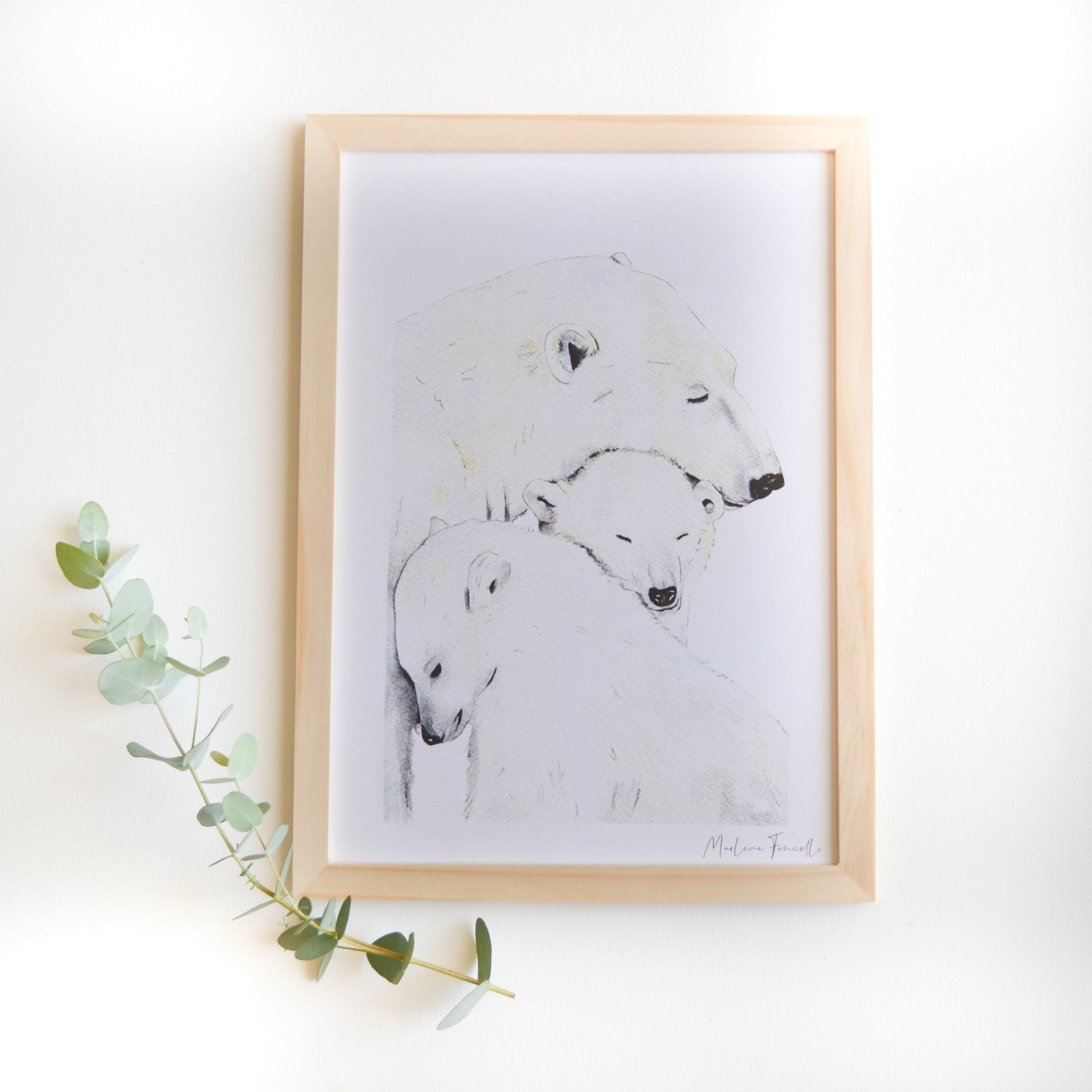 illustration ours polaire famille océan aquarelle