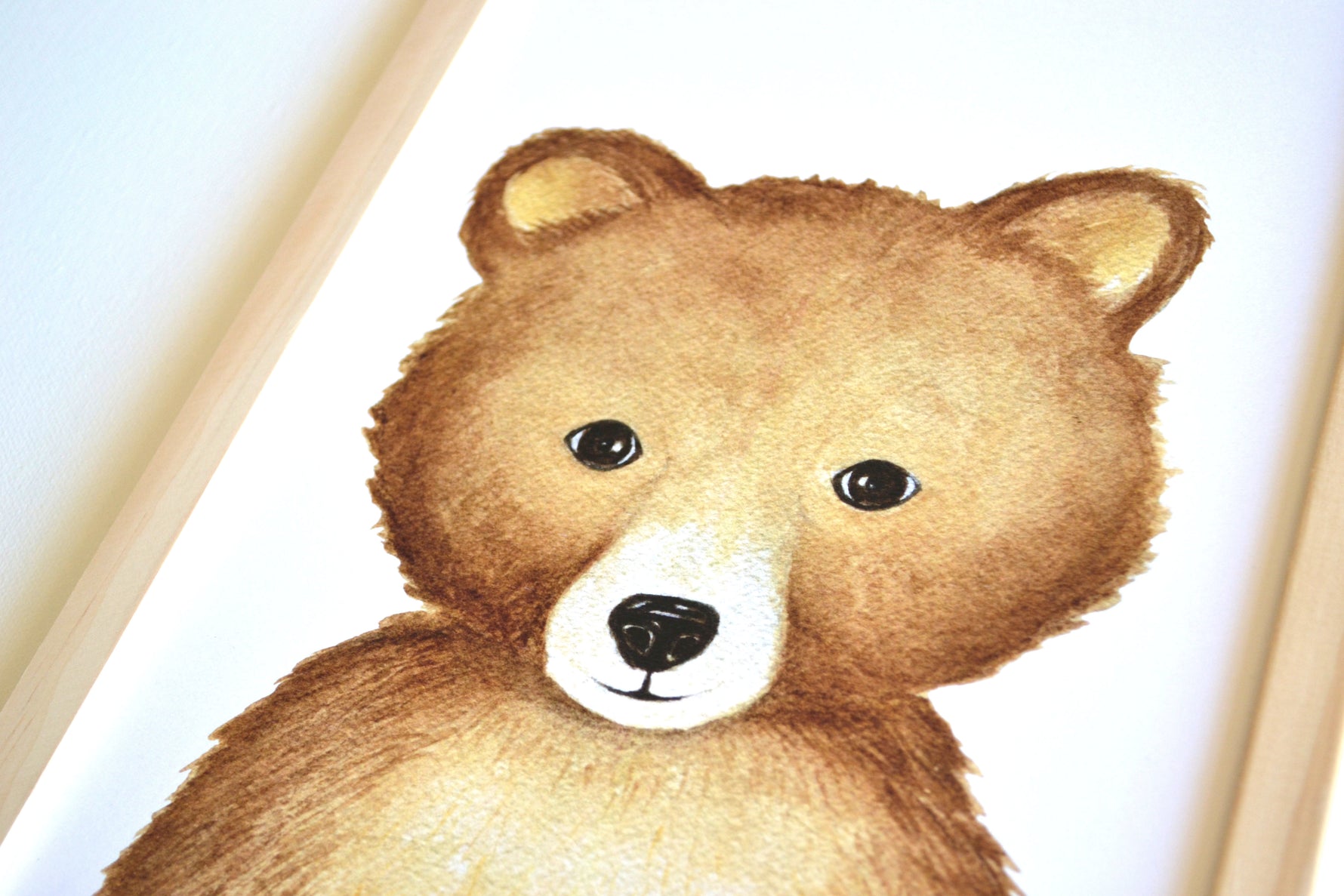 illustration ourson aquarelle décoration murale