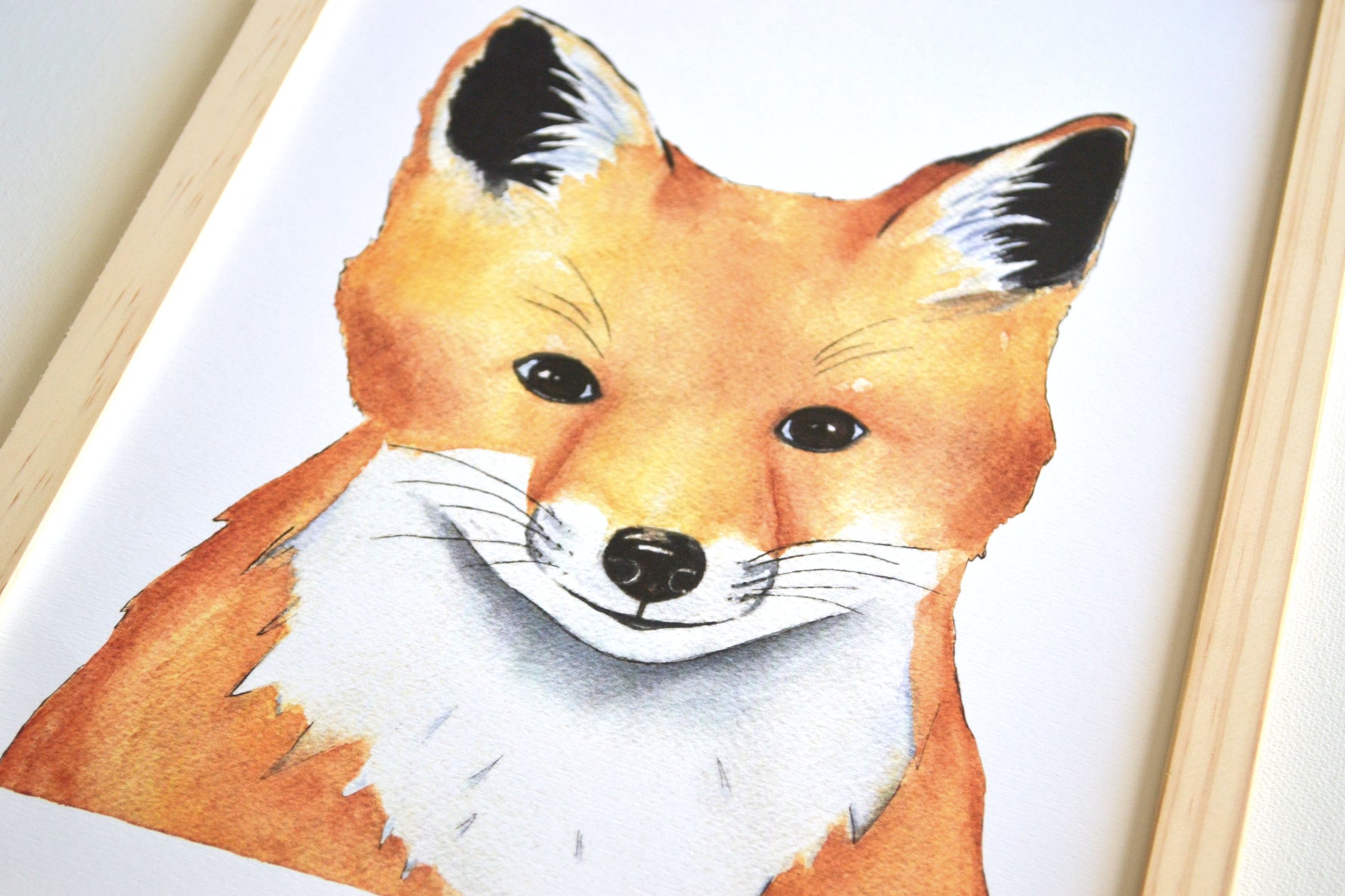 illustration renardeau aquarelle décoration murale