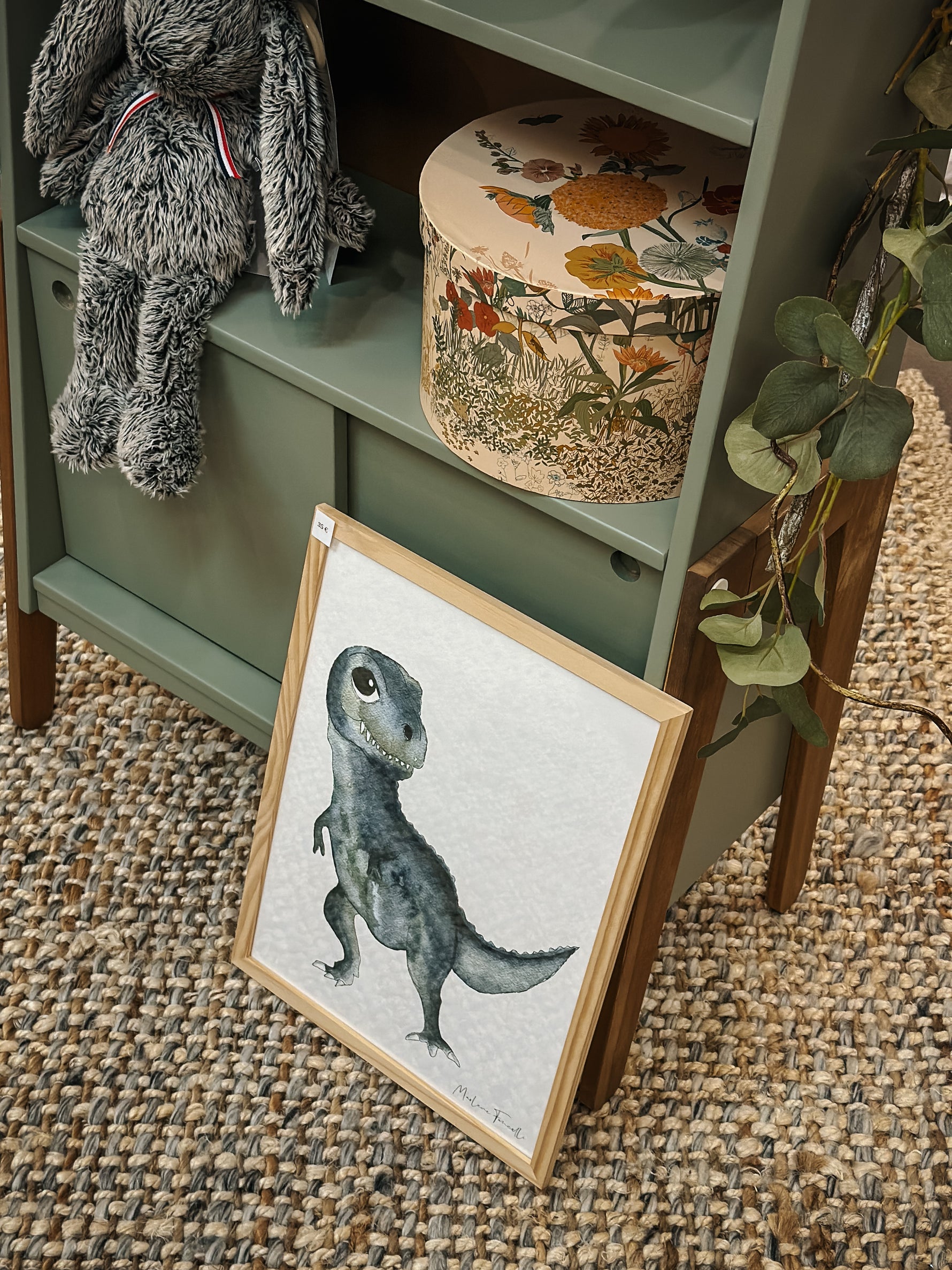 poster T-Rex aquarelle chambre bébé