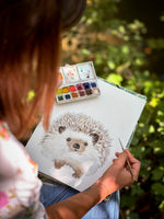 illustration hérisson aquarelle décoration murale