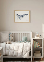 Affiche baleine bleue chambre enfant theme océan et mer