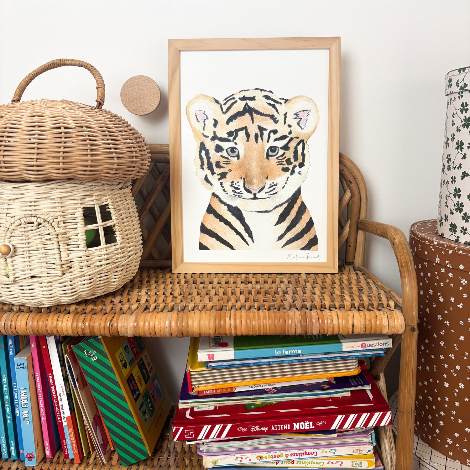 Poster bébé tigre illustration animaux chambre enfant