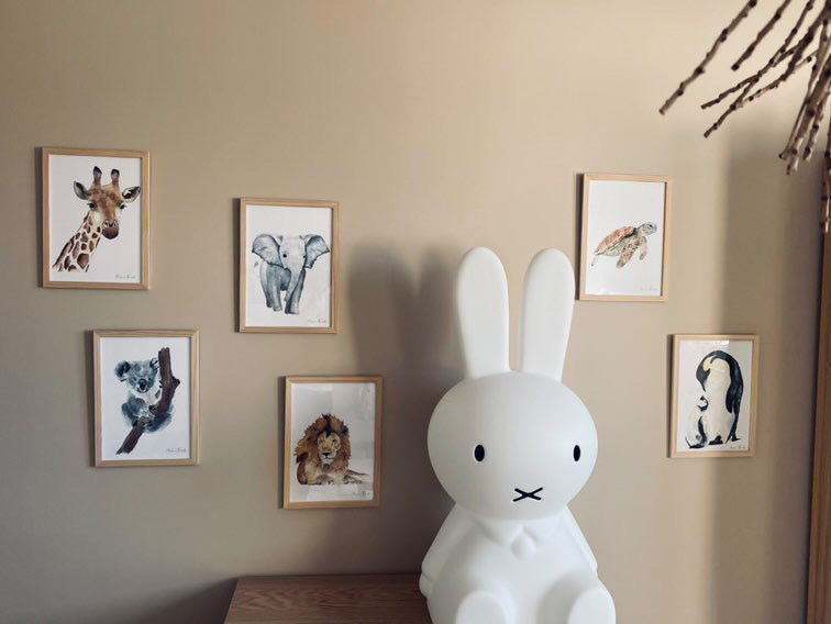 Poster aquarelle animaux pour une décoration chambre bébé et enfant