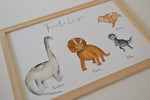 Poster famille dinosaure personnalisé décoration intérieure