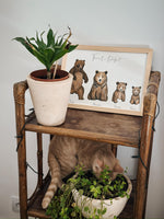 Poster famille ours brun personnalisé décoration intérieure