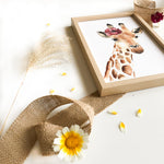 poster girafe aquarelle savane décoration bébé