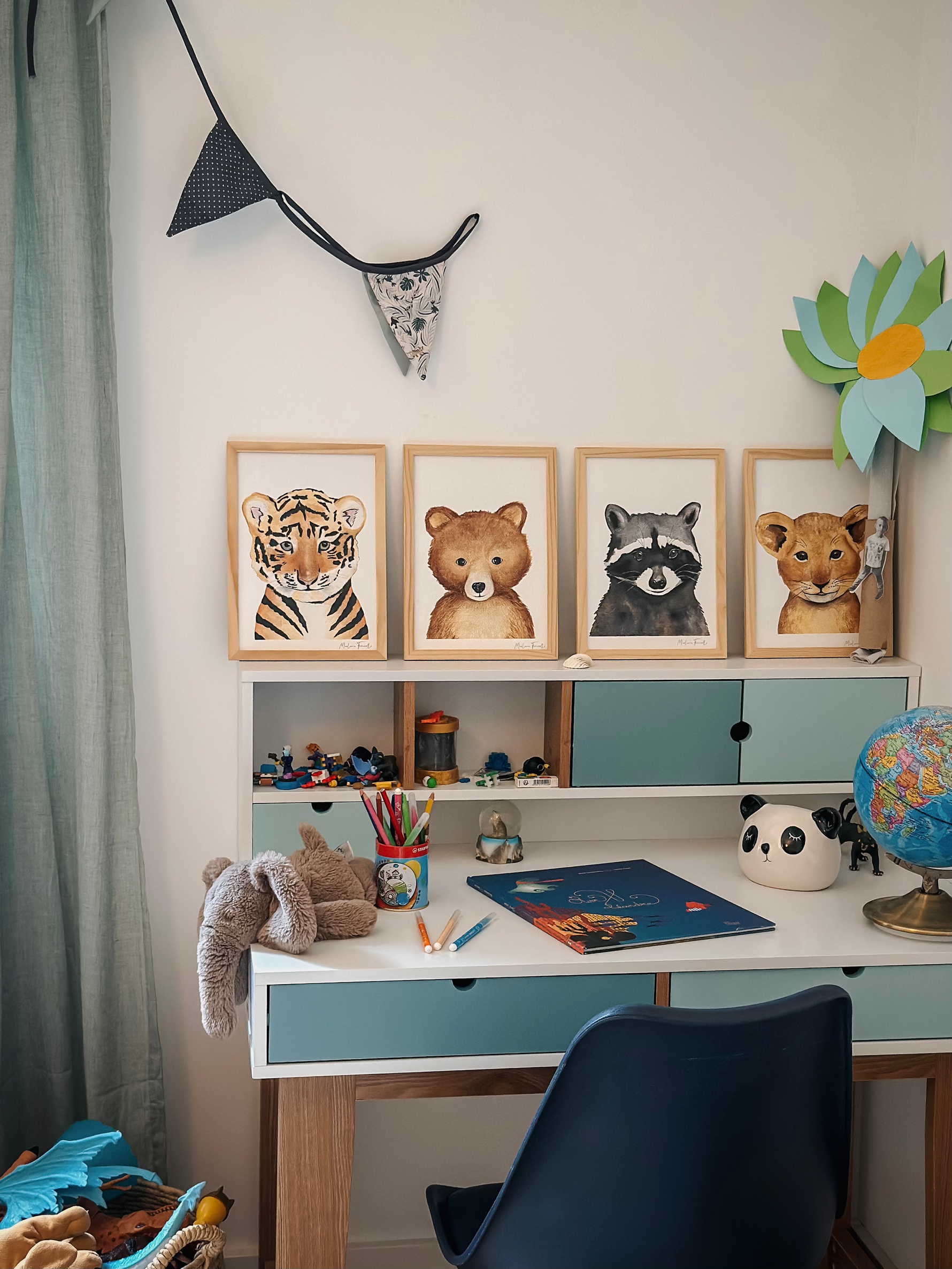 Poster  bébé animaux de la foret pour décorer chambre bébé et enfant