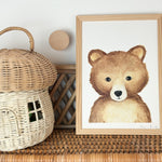 poster ourson illustration forêt chambre enfant