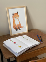 Poster renardeau aquarelle pour chambre d’enfant