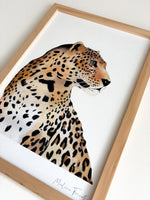 Poster aquarelle Léopard sur le thème de la savane - Décoration chambre enfant et bébé