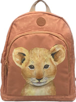 Sac à dos bébé lion aquarelle terracotta pour enfant idéal pour la crèche et la maternelle