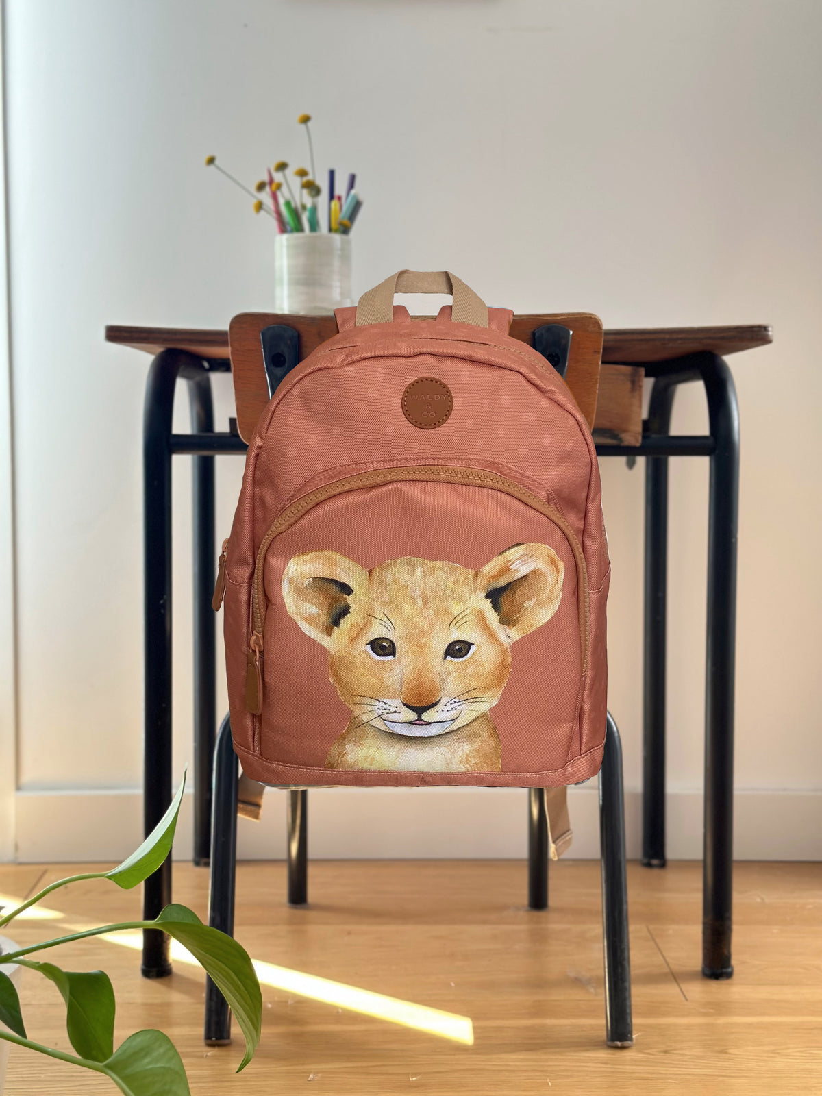 Sac à dos enfant cadeau naissance univers savane aquarelle