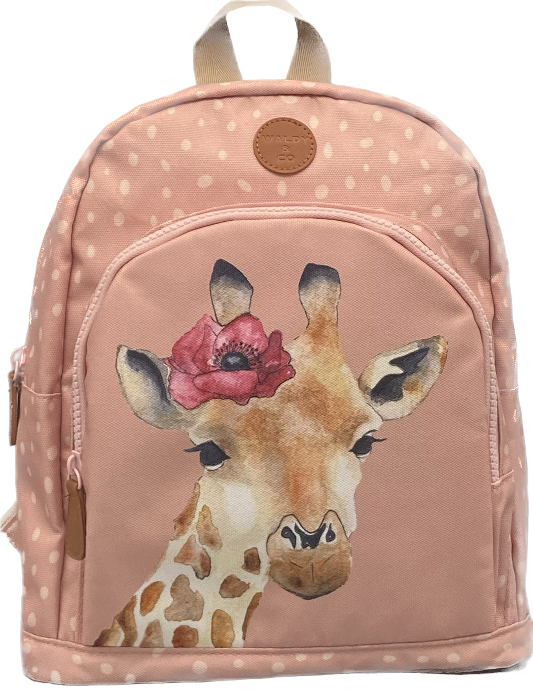 Sac à dos girafe aquarelle rose pour enfant idéal pour la crèche et la maternelle