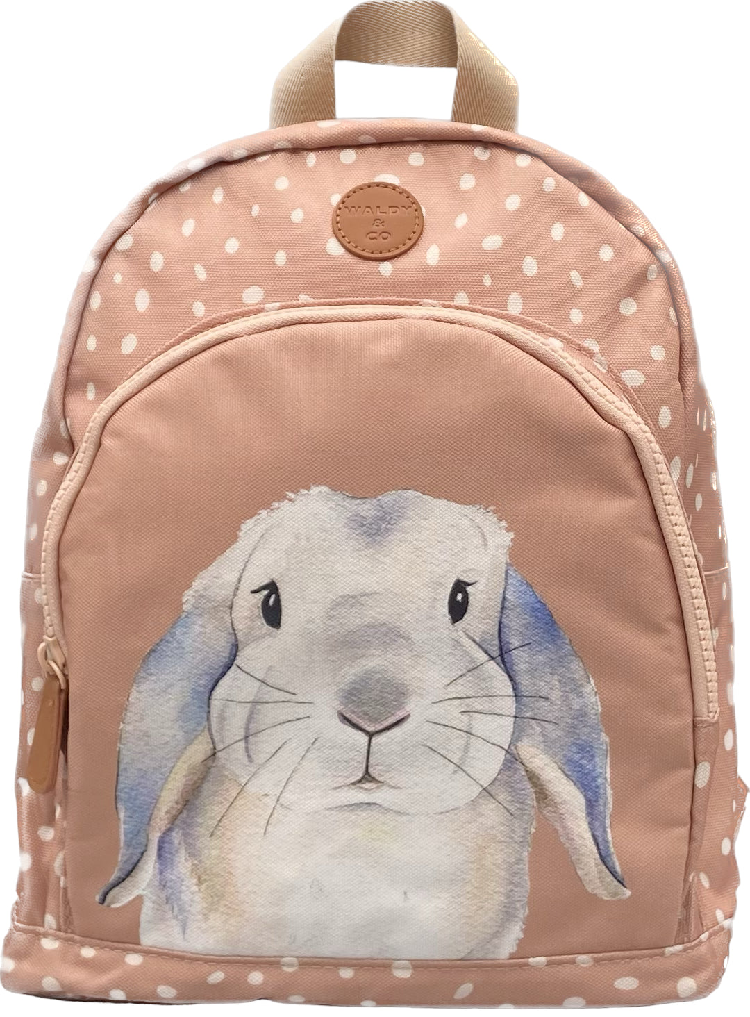 Sac à dos lapin bélier aquarelle rose poudré pour enfant idéal pour la crèche et la maternelle