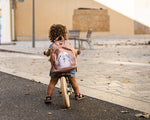 Sac à dos maternelle vieux rose avec illustration lapin aquarelle