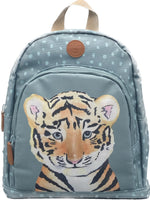 Sac à dos tigre aquarelle bleu pour enfant idéal pour la crèche et la maternelle