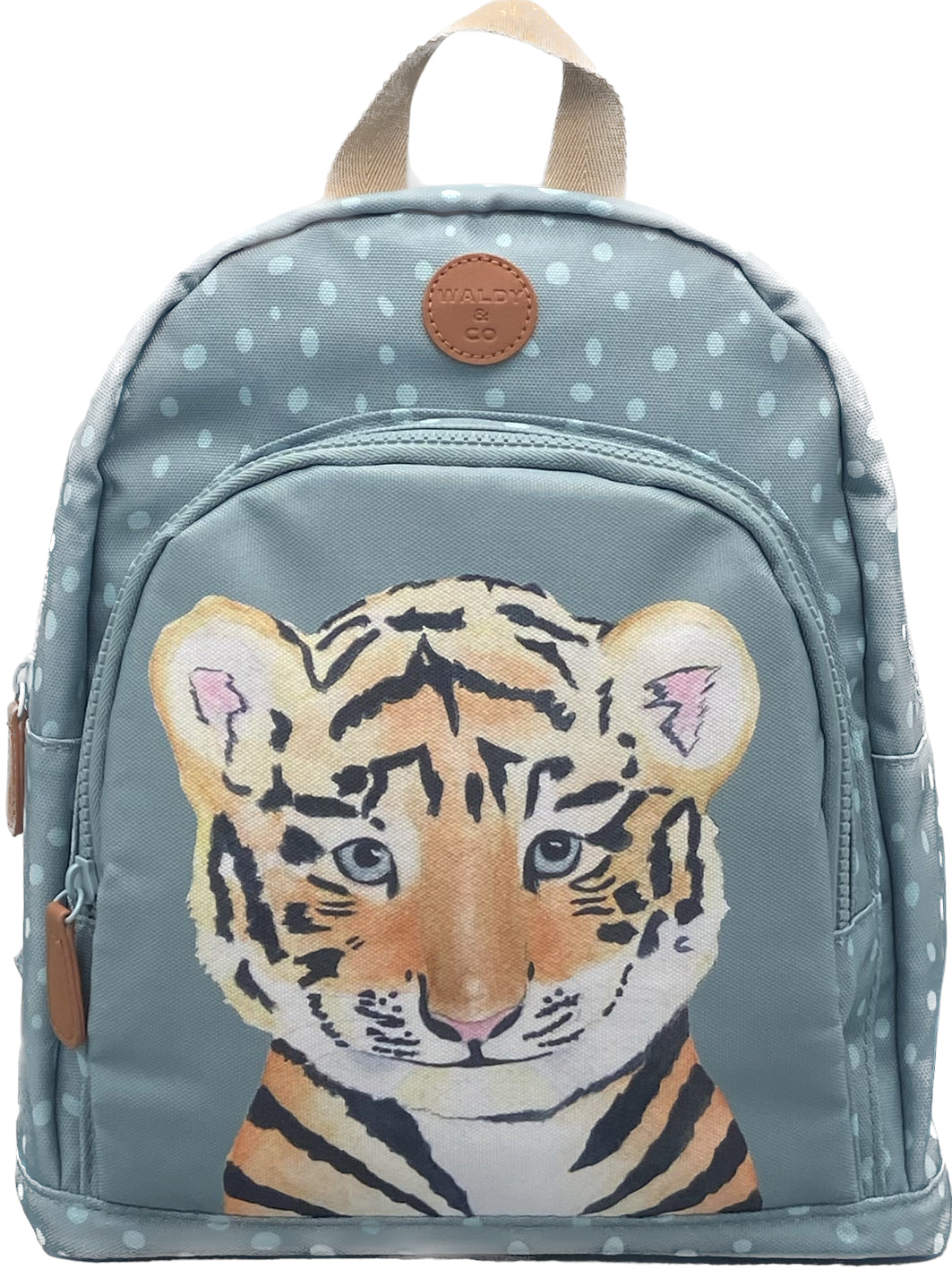Sac à dos tigre aquarelle bleu pour enfant idéal pour la crèche et la maternelle