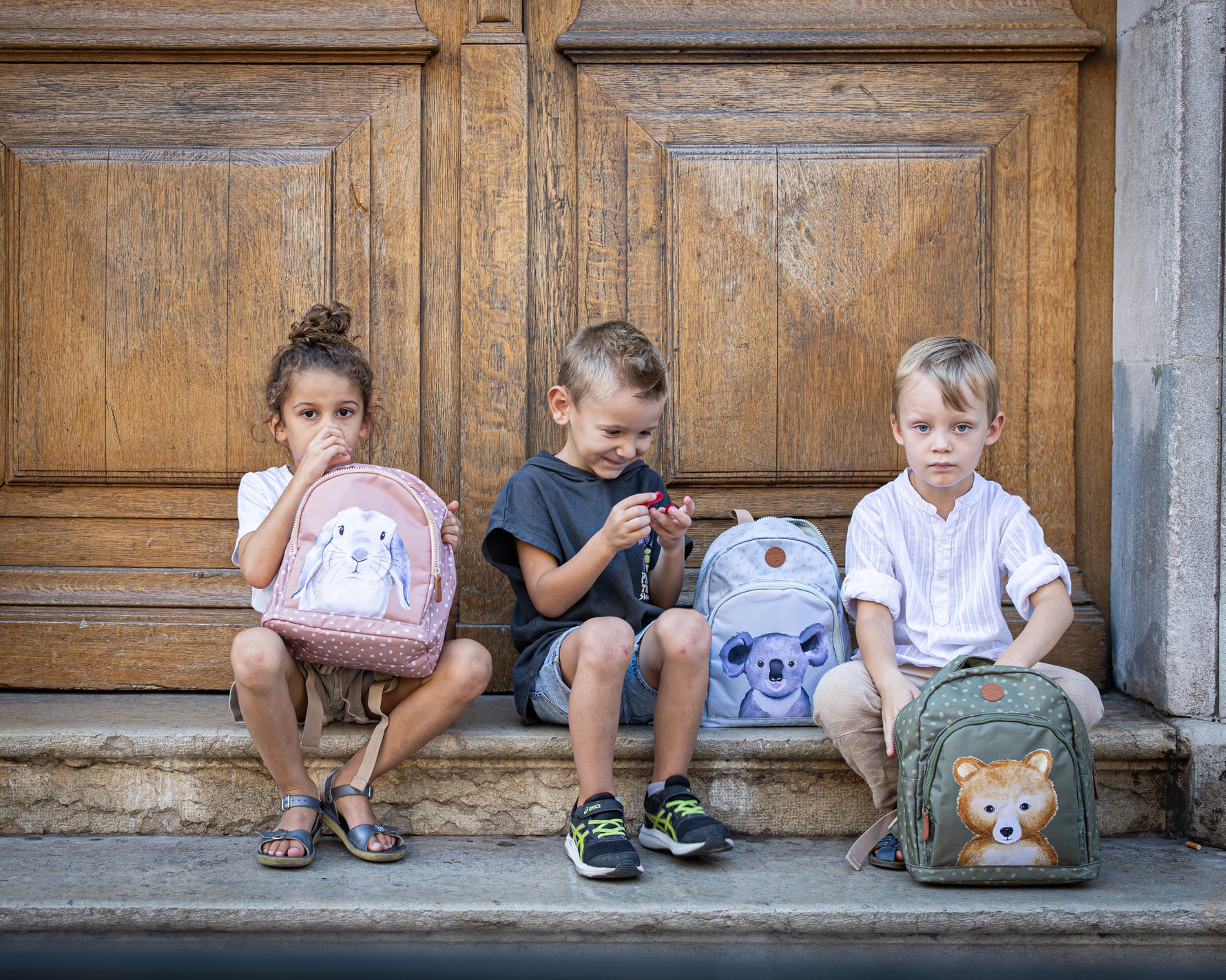 Sac enfant lapin aquarelle création Les Aquarelles de Marlène