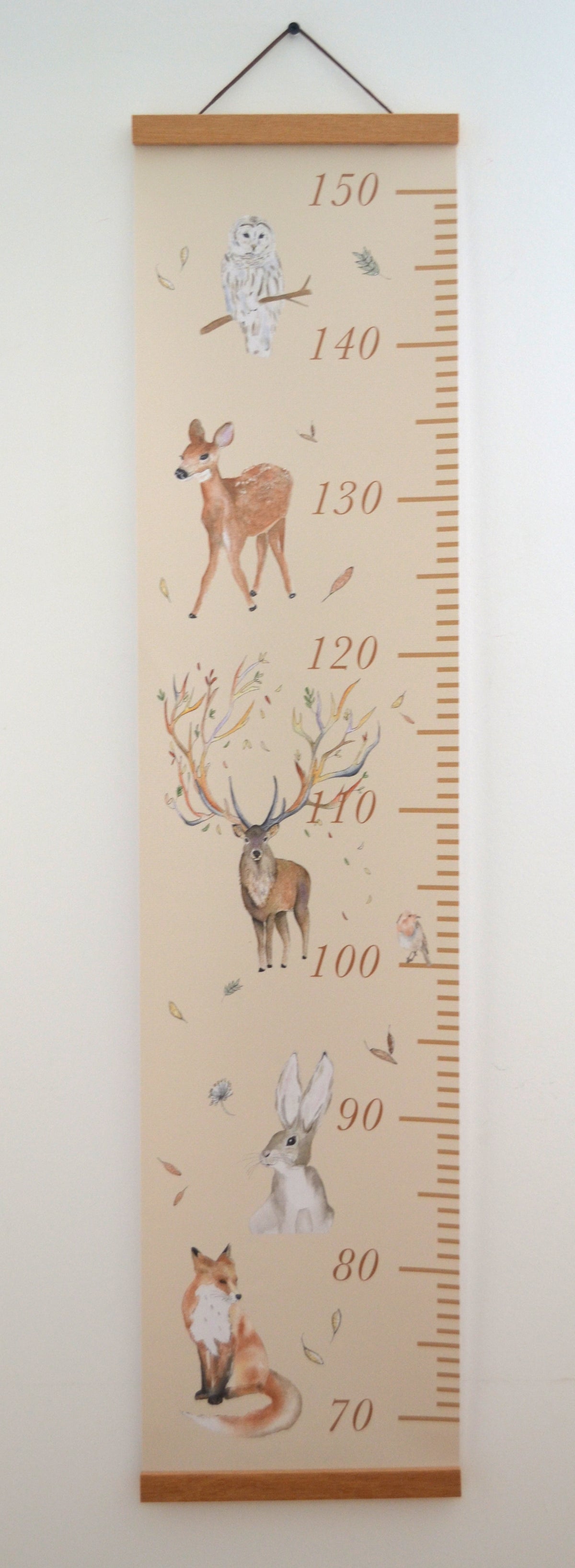 toise enfant décorative forêt aquarelle idéale pour une chambre bébé sur le thème nature